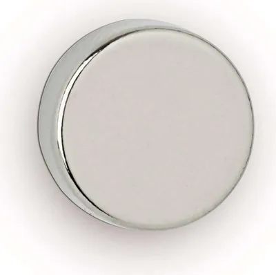 Produktbild von MAUL Magnet rund 10 Stück 4 kg Stahl Metall Neodym magnetisch Ø 1.2 x 0.5 cm silber