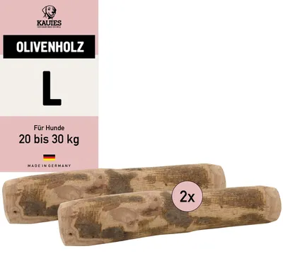 Immagine prodotto di Osso da masticare in legno d'ulivo Kauie per cani, 100% naturale, taglia L, confezione da 2 pezzi