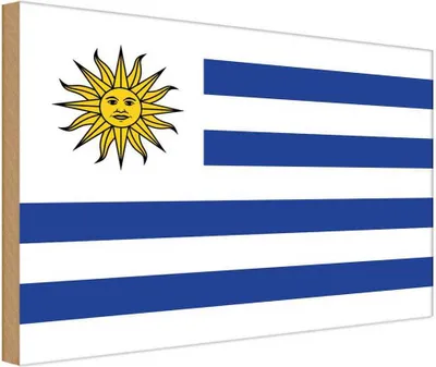 Image de vianmo Panneau en bois 20x30 cm Drapeau Uruguays Flag of Uruguay