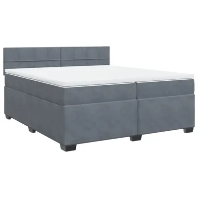 Produktbild von Boxspringbett mit Matratze Dunkelgrau 200x200 cm Samt
