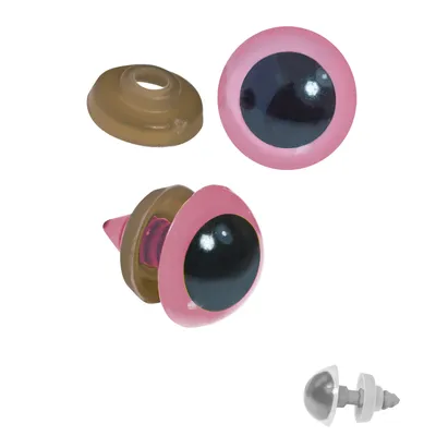 Produktbild von 20 Paar Sicherheits-Augen 16mm, Kunststoff, Puppen, Teddies, Amigurumi, Farbwahl, Farbe:rosa