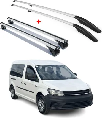 Obrázek produktu pro Sada střešních nosičů pro VW Caddy 4 2015-2020 L2 dlouhý rozvor hliník šedý 4 ks