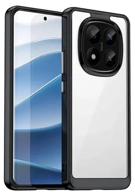 Image de Coque hybride TPU et acrylique colorée pour Xiaomi Redmi Note 14 Pro Plus 5G, noir