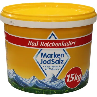Zdjęcie produktu dla Bad Reichenhaller markowa sól jodowana czysta sól alpejska naturalna solanka 15000g