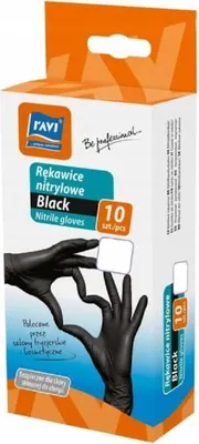 Obrázek produktu pro Ravi nitrilové rukavice černé S 10ks
