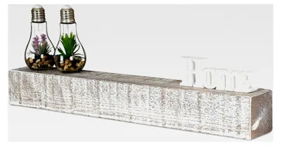 Produktbild von Wandregal aus massivem Holz 80x10cm im Shabby Chic Design