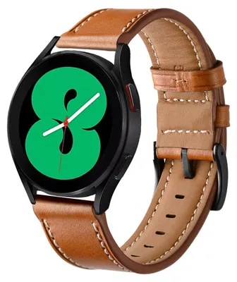 Produktbild von By Qubix Lederarmband - Braun - passend für Samsung Galaxy Watch 4 - 40 mm & 44 mm