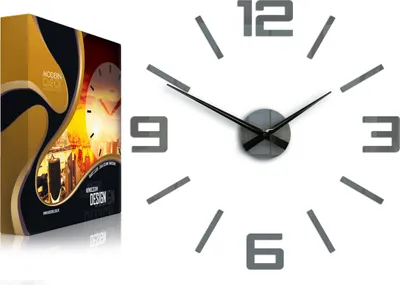 Produktbild von ModernClock, Wanduhr 60cm, Silver grau, wanduhr groß, Wohnwand, Wanduhr DIY,Uhr,