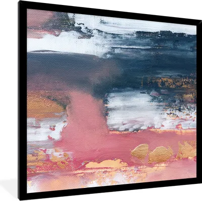 Produktbild von MuchoWow® Gerahmtes Poster Abstrakt - Malerei - Design 40x40 cm - Poster mit Schwarzem Bilderrahmen Wandposter Rahmen Foto Bilder - Mit Rahmen - Wanddekoration Schlafzimmer