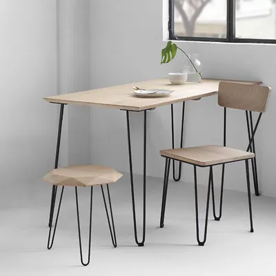 Image de VINGO 4 pièces pieds de table métal noir patins de table épingle à cheveux pied de table 12 mm, Hairpin Legs en acier, pied à 2 branches, 72 cm