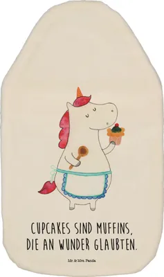 Produktbild von Mr. & Mrs. Panda Bettflasche Einhorn Küche - Weiß - Geschenk, Kuchen, Unicorn, Wärmflasche, Träumen, Wärmflaschen, Träumer, Plüsch, Torte, Flauschige, Koch, Wärmekissen