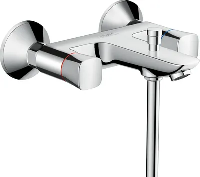 Immagine prodotto di hansgrohe Logis Mitigeur de bain à 2 poignées, apparent, 2 consommateurs, saillie 217mm, chromé, 71243000, 71243000