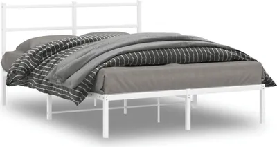 Produktbild von "2026 Promotion" Bettgestell moderne - mit Kopfteil - Metall Weiß - 140x200 cm - Polsterbett CC21559