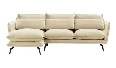 Produktbild von SLF24 - Linksseitiges Ecksofa Layla - hellbeige - Velluto 2