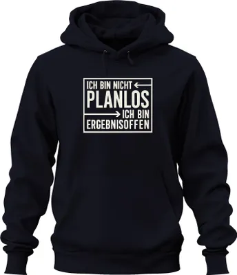 Produktbild von Ich bin nicht planlos Ergebnisoffen lustiger Spruch Geschenk Uni Hoodie Kapuzenpullover, Navy, M