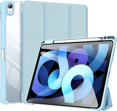 Produktbild von Dux Ducis Toby Eco-Leather Tablet-Ledertasche Schale Cover für iPad Air 4 10.9" ( 2022 ) mit Smart-Sleep Funktion Wake-Up Stifthalter Schutzhülle Blau