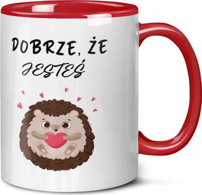 Obrázok produktu pre Darčekový hrnček „Ježko“ – červený, keramický, 330 ml