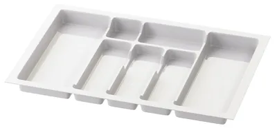 Produktbild von Sossai Besteckeinsatz Divio für Schubladen 70cm | 63 x 43 cm | Weiß Besteckkasten Schubladeneinsatz
