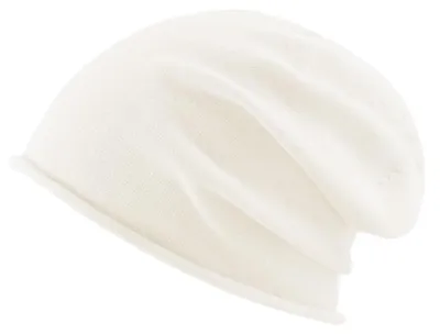 Zdjęcie produktu dla Czapka damska/męska, typu slouch beanie, bawełniana, beżowa, oddychająca, elastyczna