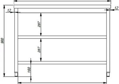 Obrázek produktu pro Pracovní stůl Combisteel se 2 policemi z nerezové oceli 2300x600x900 mm