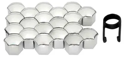 Image de Embouts de vis 19", chromés, lot de 20 pièces.