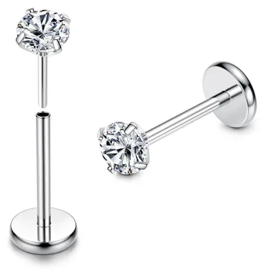 Produktbild von Labretpiercings aus G23 Titan - Hypoallergene Lippen- und Nasenstecker - 2 Stück