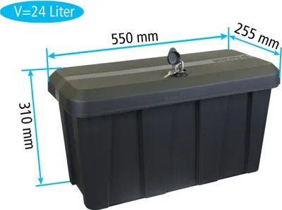 Produktbild von Daken B24-2 - Daken Blackit Lite - 82210, Werkzeugkasten, Deichselboxen, Stauboxen, Staukasten LKW, 550 x 255 x 310 mm, ca. 24 Liter