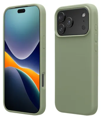 Produktbild von kwmobile Handyhülle für Apple iPhone 18 Pro Max / iPhone 17 Pro Max Hülle - Case Silikon - Kabelloses Laden - Schutzhülle Cover in Graugrün
