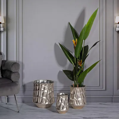 Immagine prodotto di Bapara - Vaso, Argento, set 3 Vasi