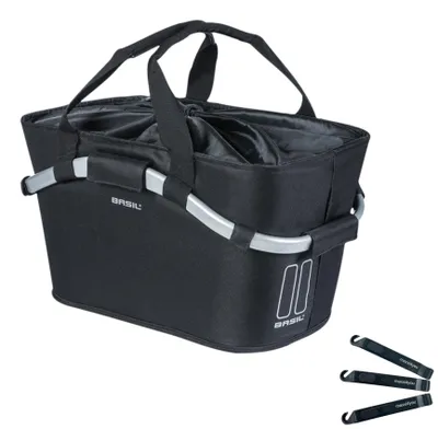 Produktbild von Basil Classic Carry All MIK 2.0 Fahrrad-Gepäckträger, schwarz + Reifenheber 3er-Set