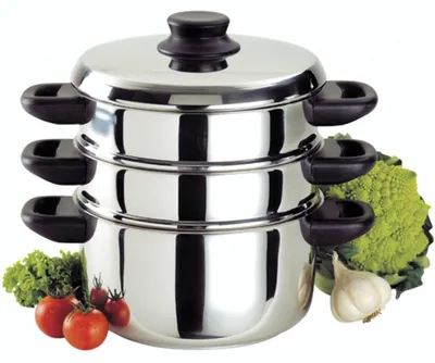 Zdjęcie produktu dla Parowar ze stali nierdzewnej 20 cm 3 korpusy - Baumalu