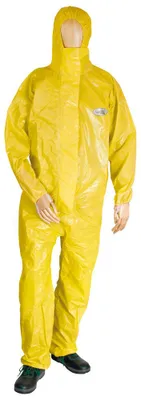 Produktbild von Asatex Chemieschutzoverall flammhemmend, Typ 3/4/5/6, Größe L, gelb (Overall)