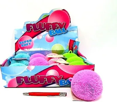 Image de Boule pelucheuse 9cm 4 couleurs 620804 74290