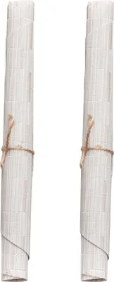Produktbild von Tischset mit Bambusmuster, oval, verbrühsicher, hitzebeständig, rutschfest, wasserdicht, Wärmeisolierung, PVC, spülmaschinenfest, Esstisch-Dekorationsunterlage, Küchenbedarf, 2 Stück