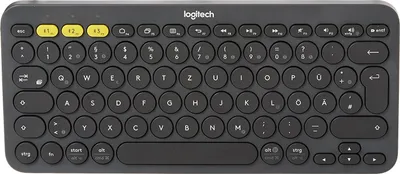 Produktbild von Logitech K380 Multi-Device, Mini, Kabellos, Bluetooth, QWERTZ, Graphit