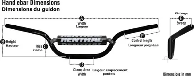Produktbild von RENTHAL Mini MX 7/8 797 50CC Playbike Bar Lenker