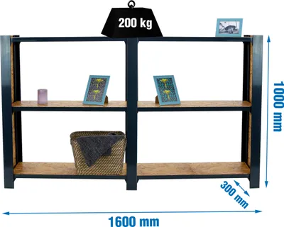 Obrázek produktu pro Simonrack těžké regály OFFICLICK 3 8425437127663 antracit, hnědá 160,0 x 30,0 x 100,0 cm