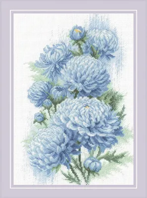 Obrázek produktu pro Riolis - sada křížkového vyšívání "Delicate chrysanthemums", 21x30cm, počítaný vzor