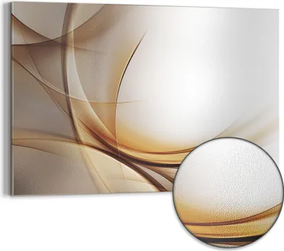 Produktbild von DEQORI Magnettafel Metall 90x60 cm 'Elegante Goldene Wellen' Whiteboard Pinnwand Büro