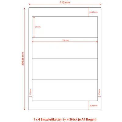 Produktbild von 4000x Etiketten für Ordner Rückenschilder selbstklebend weiß 192 x 61mm
