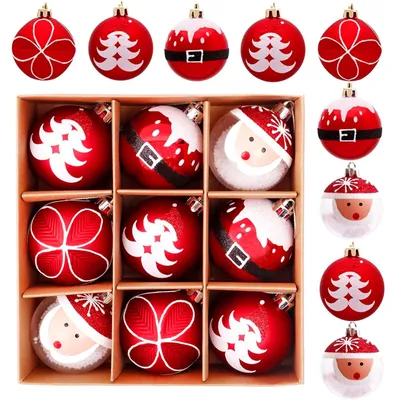 Image de 9 boules de Noël pour la décoration du sapin