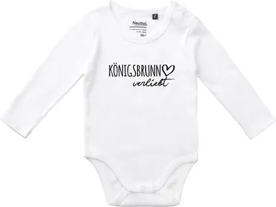 Produktbild von Huuraa Baby Body Königsbrunn verliebt 68 White  Baumwolle Fairtrade Langarmbody Geschenkidee