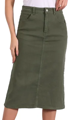 Produktbild von Damen Jeansrock – Hohe Taille, Midi-Länge