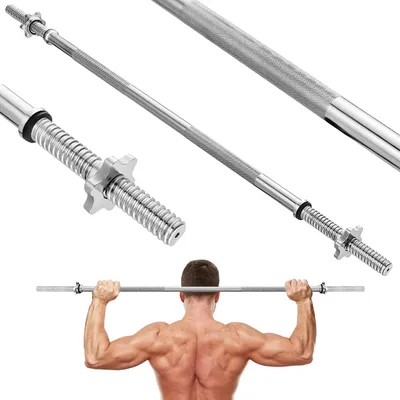 Produktbild von Gymtek®  Langhantelstange Hantelstange - 120 cm Länge, Ø 28 mm - Hantel Stange für Krafttrainging, Home Gym, Fitness - inkl. Sternverschlüssen