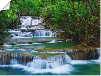 Produktbild von lkunl: Tiefen Wald Wasserfall in Kanchanaburi, Thailand, Produkt:Poster, Größe (HxB):30x40 cm / Poster