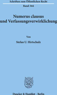 Produktbild von Numerus clausus und Verfassungsverwirklichung.