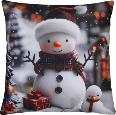 Obrázok produktu pre Vianočný vankúš XMAS SNOWMAN VII. 40x40 cm Mybesthome Variant: obliečka na vankúš s výplňou, 40x40 cm