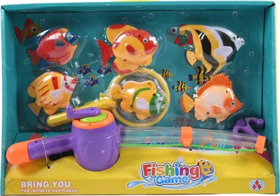 Produktbild von Magnetisches Angelspiel für Kinder - Badewannenspielzeug Set mit 6 Fischen & Angelrute - Badespaß