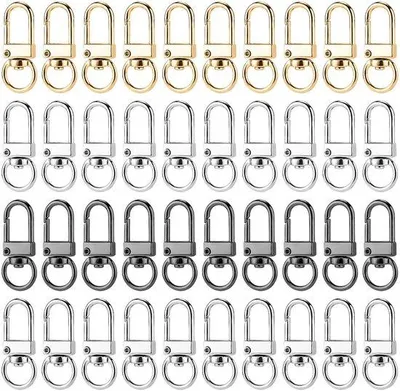 Obrázok produktu pre Otočné karabínky – 3 farby – 3 x 1,2 cm – kovové – karabínkové zapínanie