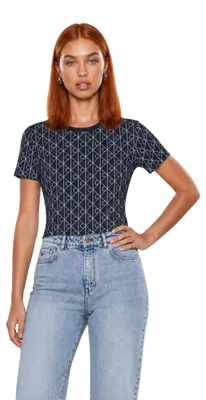 Produktbild von Calvin Klein Jeans 519915 Damen T-Shirt Blau : Größe - S Größe: S